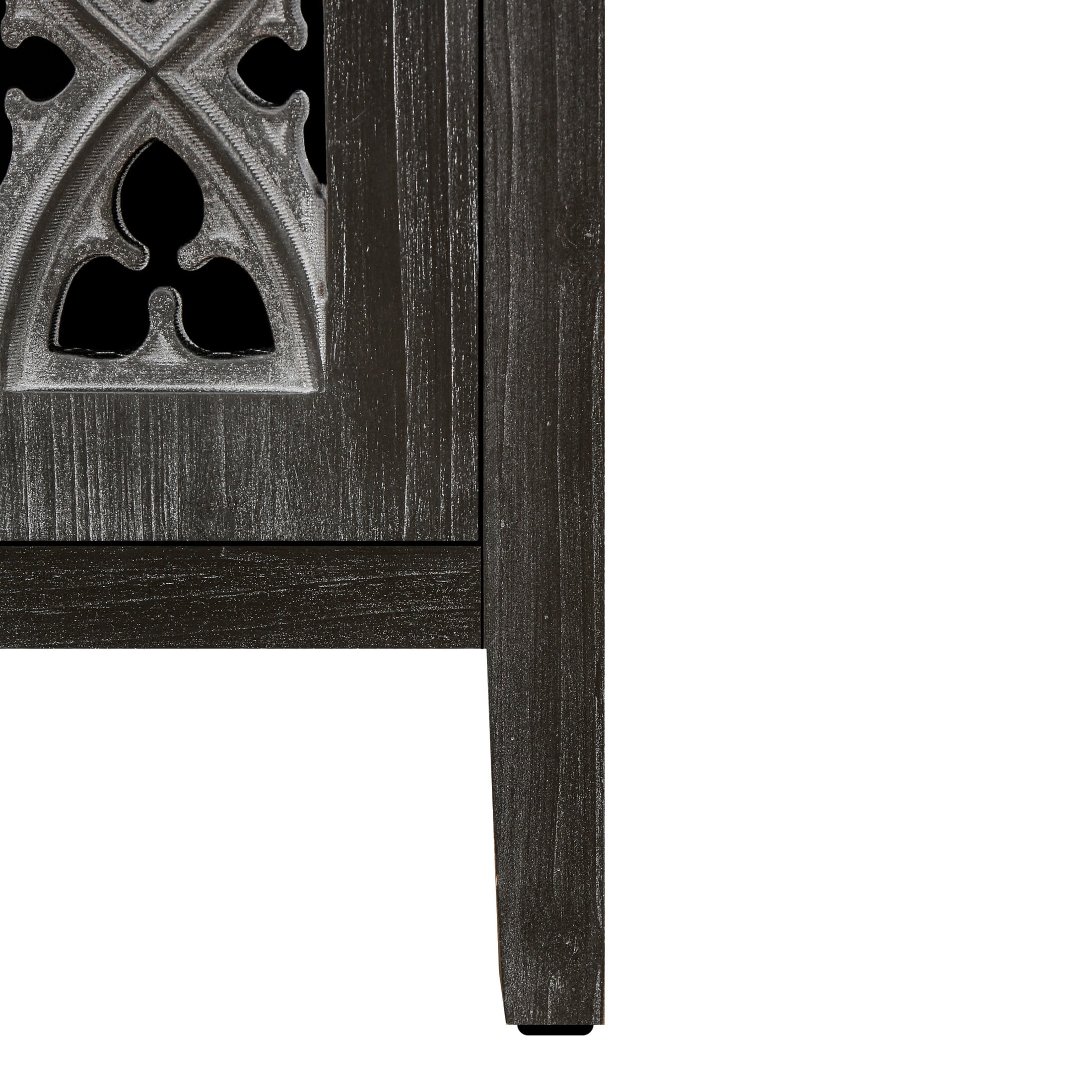 Noble House Hollow Four Door Antique Cabinet, American Country Style, Suitable for Living Room, TV Cabinet, Kitchen, Antique Black