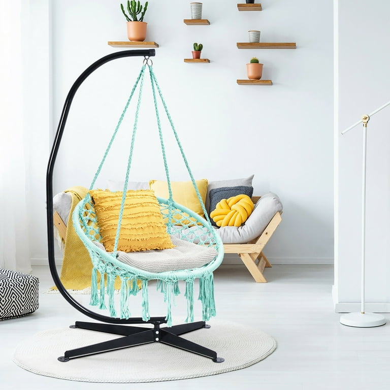 Macrame chair with stand hot sale