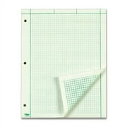 TOPS Engineering Computation Pad, 8-1/2" x 11", Glue Top, 5 x 5 Graph Rule on Back, Green Tint Paper, 3-Hole Punched, 100 Sheets (35500)