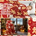 thumbnail image 4 of Gingerbread Man Christmas Throw Blanket for Adults 50 x 60 Inch Holiday Tree and Cookie Theme Flannel Blankets for Bedroom Couch Travel Home Decor Fuzzy Cozy Soft Warm Gifts (Red), 4 of 7