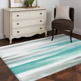 thumbnail image 4 of Teal Grey Ombre Area Rugs 4x6 for Living Room, Abstract Art Oil Painting Modern Non Slip Washable Rug Runner, Low Pile Indoor Floor Carpet Mat Bathroom Rugs for Bedroom, Kids Room, 4 of 9