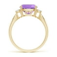 thumbnail image 2 of ANGARA Natural Cushion 3.1 ct Amethyst Solitaire Ring with Diamond Accents in 14K Yellow Gold for Women (Size-9mm) | February Birthstone, Anniversary, Jewelry Gift for Women | Natural Amethyst Ring, 2 of 8