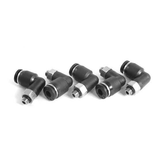 5Pcs 5mm Male Thread to 4mm Air Pneumatic Elbow Quick Connect Connectors