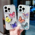 thumbnail image 3 of Compatible with iPhone Case,Colorful Butterfly Glitter Gold Foil Full Body Protection [Compatible with Wireless Charging] Clear Soft Shockproof Cover Phone Case (Pink,iPhone 12 Pro), 3 of 6