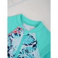 thumbnail image 5 of Sholeno Girls Rush Guard Swimsuit One Piece Toddler Girl Long Sleeve UPF50 Sun Protection Sunsuit Light Green 6, 5 of 6