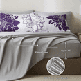 thumbnail image 4 of Flymme Full Size Comforter Sets 7 Piece Bed in a Bag Purple Floral Printed on Gray Comforter Set with Sheets Botanical Complete Bedding Set for All Season, 4 of 8