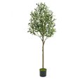 thumbnail image 1 of Ourlova 4.9ft/5.9ft Artificial Olive Tree, Faux Potted Olive Tree With Realistic Leaves And Adjustable Branches, Decorative Faux Olive Tree In Pot For Living Room Office Decor, 1 of 6
