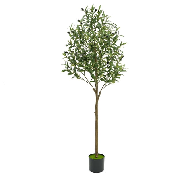Ourlova 4.9ft/5.9ft Artificial Olive Tree, Faux Potted Olive Tree With Realistic Leaves And Adjustable Branches, Decorative Faux Olive Tree In Pot For Living Room Office Decor