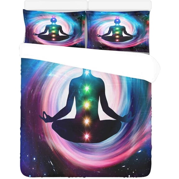 FMSHPON 3 Piece Bedding Set Outer Space Twin Size Duvet Cover with 2 Pillowcase for Home Bedding Room Decoration