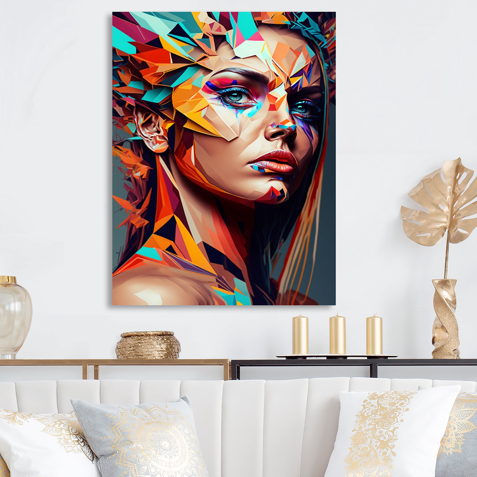 Designart Cubic Woman Portrait III Canvas Wall Art