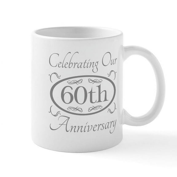 CafePress - 60Th Wedding Anniversary Mugs - 11 oz Ceramic Mug - Novelty Coffee Tea Cup