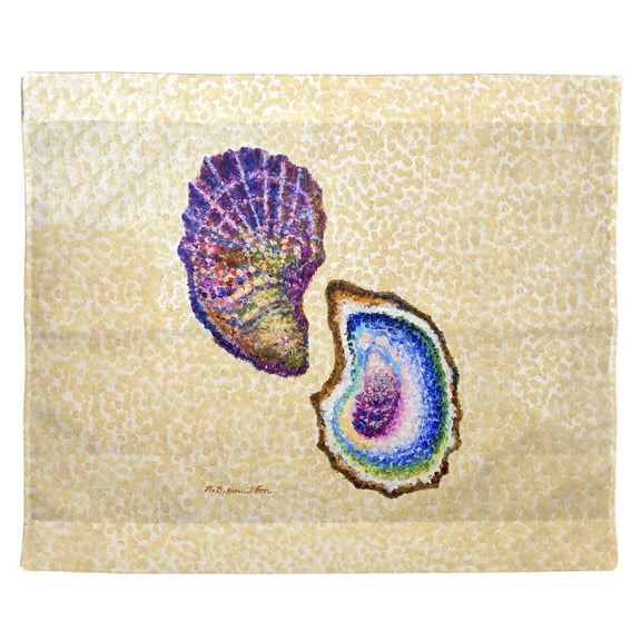 Betsy Drake Interiors Two Oysters Outdoor Wall Hanging 24x30