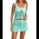 thumbnail image 3 of Conjunto de 2 Piezas de Crochet para Mujer, Camiseta de Tirantes de Punto Calado Y2K, Minifalda, Ropa de Playa de Verano. Lago Azul XL, 3 of 7