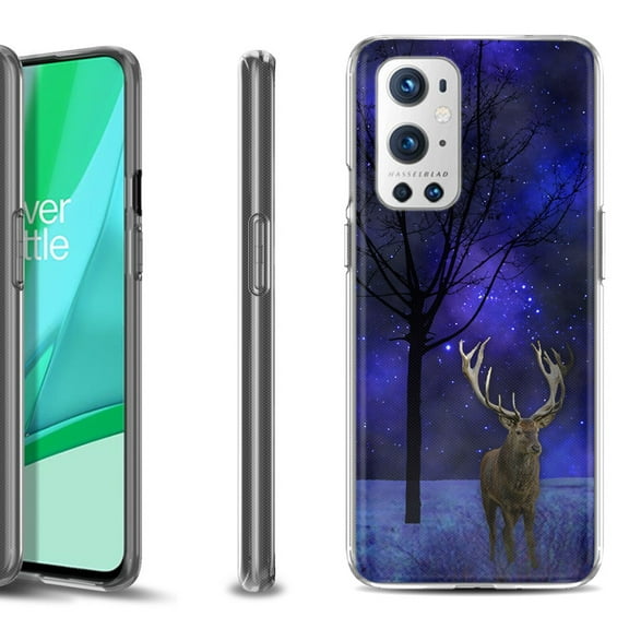 Slim-Fit Flexible TPU Gel Phone Case Compatible with OnePlus 9 PRO 5G, by OneToughShield - Midnight Deer