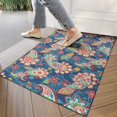 thumbnail image 4 of Bohemian Retro Floral Non-Slip Entryway Door Mat,Boho Indoor Decor Durable Low Plush Door Mat,Washable Welcome Rug for Patio Hallway Home Decor 17x30 Inches, 4 of 7
