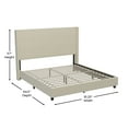 thumbnail image 5 of Merrick Lane Modern Platform Bed with Upholstered Wingback Headboard, King Size, Beige, 5 of 11