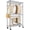 Silver, variant on M MZG Heavy-Duty Rolling Clothes Rack, With Double Rods and Side Hooks, Freestanding Wardrobe, Metal Portable Hanger,Capacity 1050LB,17.7” D X 47.2” W X 83.6” H, Black