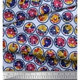 thumbnail image 2 of Soimoi Japan Crepe Satin Fabric Lemon Slice & Texture Decor Fabric Printed Yard 42 Inch Wide, 2 of 2