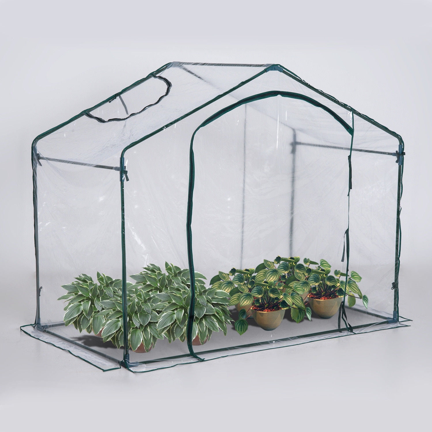 Outsunny 6' x 3.5' x 5' Outdoor Portable Walk-In Greenhouse with Clear PVC Cover