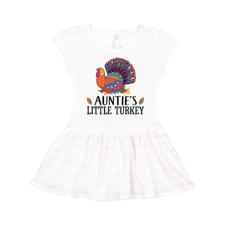 

Inktastic Auntie Little Turkey Thanksgiving Gift Toddler Girl Dress