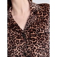 thumbnail image 4 of Joyspun Women’s Stretch Velour Notch Collar Long Sleeve Pajama Set, Sizes XS to 4X, 4 of 5