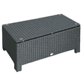 thumbnail image 1 of Outsunny Rattan Coffee Table, Patio Side Table, Hand-woven Wicker Furniture with Tempered Glass Top Outdoor Garden Patio, Black, 1 of 10