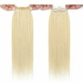thumbnail image 3 of Benehair Clip in 100% Remy Human Hair Extensions Hair Pad Seamless Hairpiece Topper Thickened Soft Thin Hair Blonde, 3 of 10
