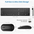 thumbnail image 6 of CHESONA Wireless Keyboard and Mouse Combo, 2.4GHz Slient Slim Compact Full Size, Black, 6 of 8