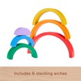thumbnail image 2 of Fisher-Price Wooden Stacking Rainbow, Building Toy for Toddlers, 6 Wood Pieces, 2 of 6