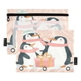 thumbnail image 2 of Ckdifva Pink Penguins Gift Pencil Pouch 3 Ring Zipper Pencil Case Binder Pockets Clear Top Cosmetic Bag 2 Pack, 2 of 6