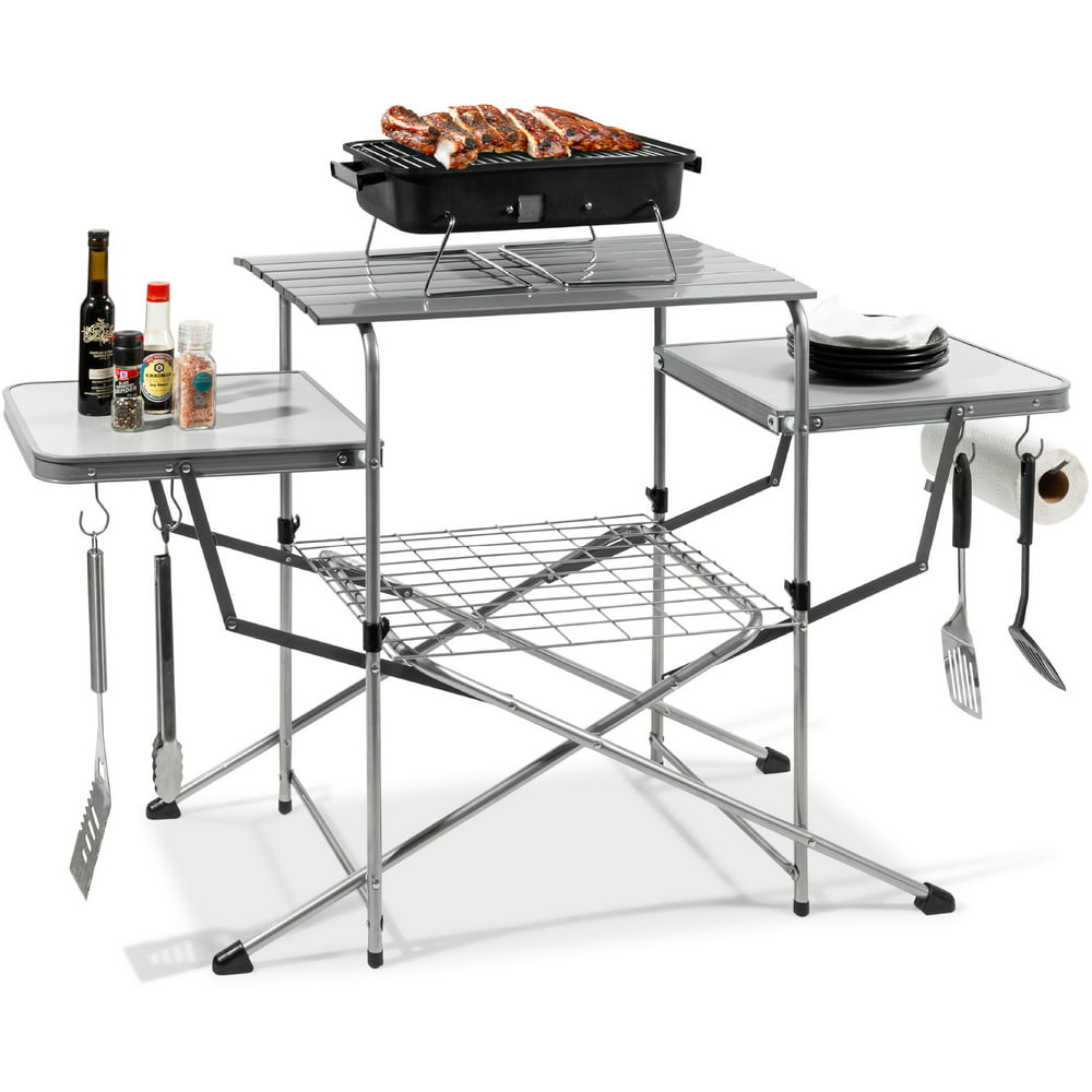Best Choice Products Portable Folding Grill Table, Outdoor Food Prep ...