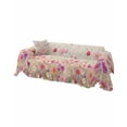 thumbnail image 2 of Red Pink Floral Sofa Covers for 3 Cushion Couch,Washable Sectional & L Shape Couch Covers for Dog/Cat/Kid,Vintage Pastoral Wild Flower Beige Non Slip Sofa Slipcover Tassel Futon Cover 71''x150'', 2 of 8