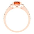 thumbnail image 4 of 2.27 ct Oval Cut Simulated Red Diamond Solitaire with Accents Engagement Ring for Women in 18K Rose Gold, 4 of 5