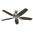 thumbnail image 3 of Hunter 52 inch Indoor Ceiling Fan No Light with Pull Chain - Ceiling Fan without Light, Standard Mount, 5 Blades, For Bedroom, Living Room, or Kitchen, Quiet - Newsome 53321, Brushed Nickel, 3 of 14