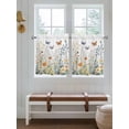 thumbnail image 7 of Half Window Curtain 36 Inches Long, Spring Floral Window Treatment Curtain Drapes, Butterfly Summer Botanical Watercolor Flowers Small Tier Curtains for Bathroom Over Sink, 27.5"x36", 2 Panels, 7 of 7