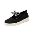 thumbnail image 3 of YOUYEDIAN Loafers for Women Platform Slip On Versatile Stripe Bowtie Deco Fashion Comfy Knit Flats Casual Soft Breathable Walking Shoes, 3 of 5