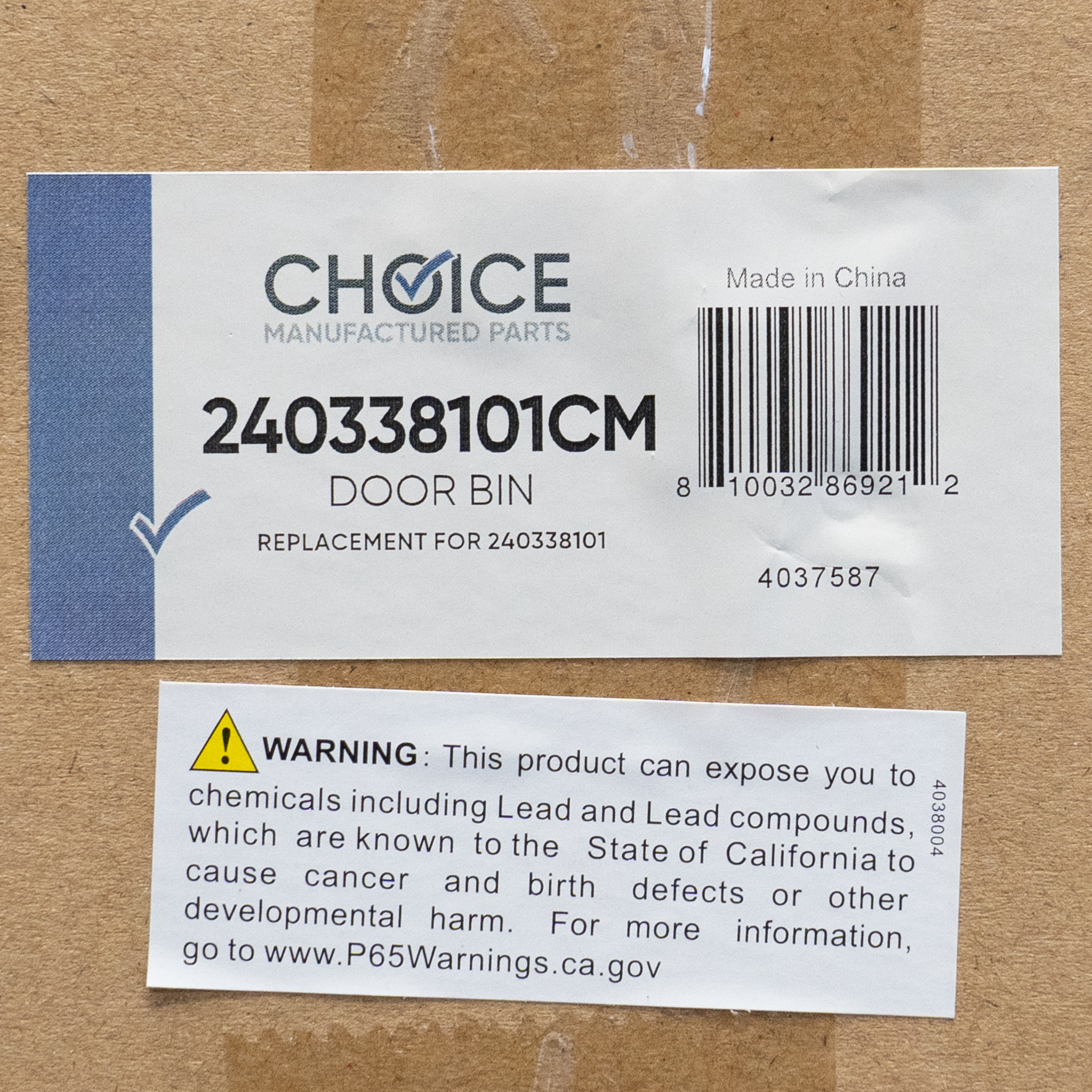 Choice Parts 240338101 Refrigerator Door Shelf Bin Bar for Electrolux Frigidaire