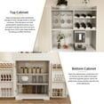 thumbnail image 5 of 70" Buffet Cabinet with Hutch, Modern Farmhouse Sideboard with 2 Drawers & Barn Doors, Kitchen Storage Buffet for Dining Room, Coffee Bar Station,White, 5 of 11