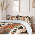thumbnail image 6 of Ambesonne Monstera Duvet Cover Set, Abstract Mid Century Boho, King, Beige Green and Burnt Orange, 6 of 6