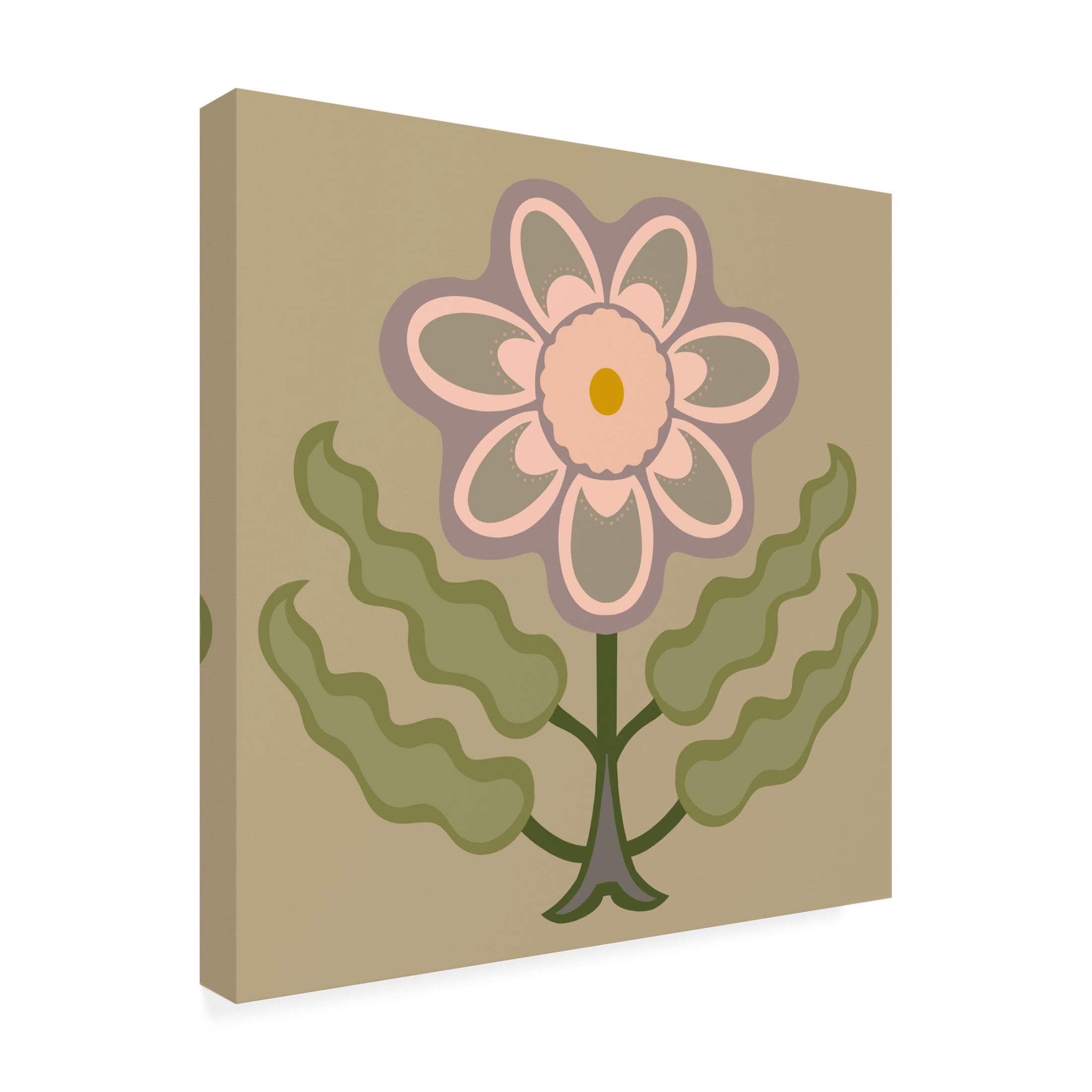 Trademark Fine Art Regina Moore  Graphic Folk Flower III Canvas Wall Art