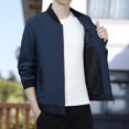 thumbnail image 3 of Chaqueta de primavera y otoño para hombre, nueva chaqueta de solapa para hombre de mediana edad con bolsillos con cremallera para ocasiones formales., 3 of 5