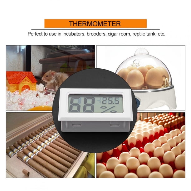 Higrómetro Digital Integrado, Monitor de Termómetro de Temperatura de Humedad Con Sonda Integrada, Color Negro