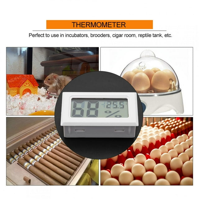 Higrómetro Digital Integrado, Monitor De Termómetro De Temperatura De Humedad Con Sonda Integrada, Color Negro