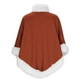 thumbnail image 5 of BLTIBY Faux Fur Trim Poncho for Women Thicken Warm Fleece Lined Cape Elegant Draped Winter Shawl Wraps Coats Fuzzy Pull On Cloak for Christmas Brown Free Size, 5 of 6