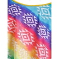 thumbnail image 4 of Tamaño más asimétrica del volante del arco iris del teñido anudado de baño tankini Rosegal Monos y mamelucos tallas grandes, 4 of 5