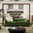 thumbnail image 6 of Jennifer Taylor Home Alpine 90.5" Modern Scandinavian Boucle Minimalist Round Arm Sherpa Sofa, Moss Green Fleeced Teddy, 6 of 8