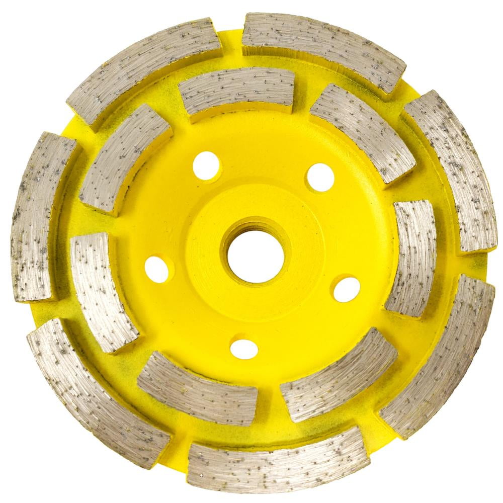 2Pack 5” Double Row Concrete Diamond Grinding Abrasive Cup Wheel 7/8-5/8 Arbor 