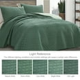 thumbnail image 5 of Exclusivo Mezcla King Size Quilt Set, 3-Piece Lightweight King Quilts Soft Bedspreads Bed Coverlets, Dark Green, 104"x96", 5 of 9