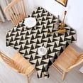 thumbnail image 2 of Black Beige Chevron Pattern Square Tablecloth,Waterproof Square Table Cover,Wipeable Spillproof Washable Table Cover for Home Kitchen Party Decor 52"x52"(132x132cm), 2 of 6