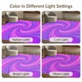 thumbnail image 7 of ODIKA 3'x5' Washable Accent Rug Pet Friendly, Non-Shedding Mat Pink Ombre Tie Dye Swirl Blend Furry Quilted Purple Gradient Refined for Bedside, Nursery Room, 7 of 7